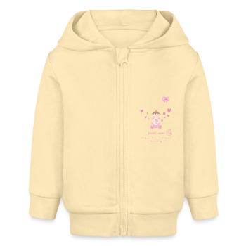 Neugeborene und Babysprüche - Geliebtes Kind - Baby Organic Kapuzenjacke Baby Connector von Stanley/Stella - Creme - Vorne
