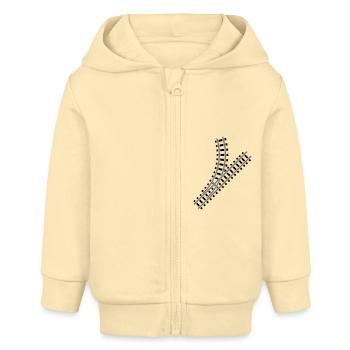 zug_gleis_2_f2 - Baby Organic Kapuzenjacke Baby Connector von Stanley/Stella - Creme - Vorne