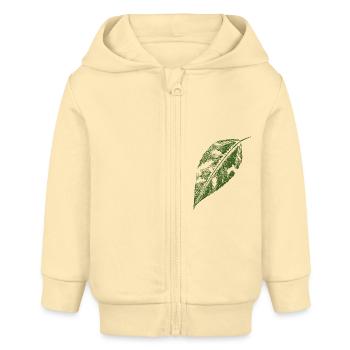 Feuille de topinambour / botaniquement naturel - Veste à capuche bébé bio Stanley/Stella - crème - Devant
