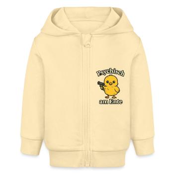 Psychically at the End Funny Duck Saying - Baby Organic Zip-up Hoodie by Stanley/Stella - cream - Front