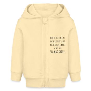 Ich mag Kaffee - Baby Organic Kapuzenjacke Baby Connector von Stanley/Stella - Creme - Vorne