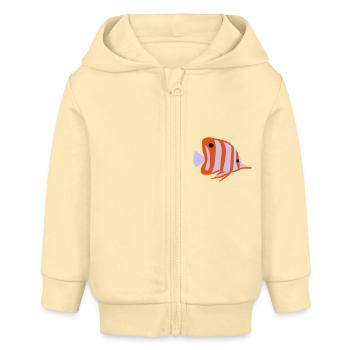 chelmon rostratus vektor - Baby Organic Kapuzenjacke Baby Connector von Stanley/Stella - Creme - Vorne