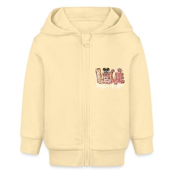 Boxer Hund Kaffee Liebhaber Hund Mama Valentinstag - Baby Organic Kapuzenjacke Baby Connector von Stanley/Stella - Creme - Vorne