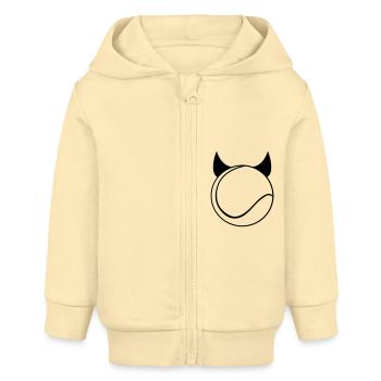 Tennis - Tennisball - Teufel - Baby Organic Kapuzenjacke Baby Connector von Stanley/Stella - Creme - Vorne