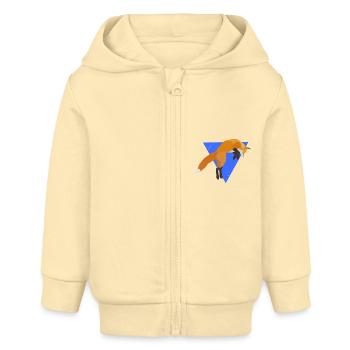 Geometric Fox Jumping - Baby Organic Zip-up Hoodie by Stanley/Stella - cream - Front