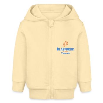 Blasmusik ist meine Therapie - Baby Organic Kapuzenjacke Baby Connector von Stanley/Stella - Creme - Vorne