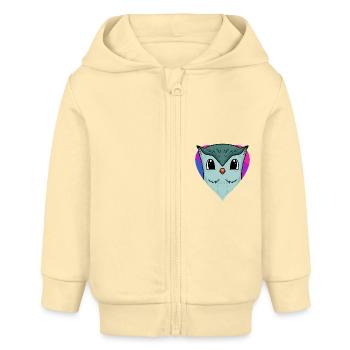 Bisexuell Eule Geschenk - Baby Organic Kapuzenjacke Baby Connector von Stanley/Stella - Creme - Vorne