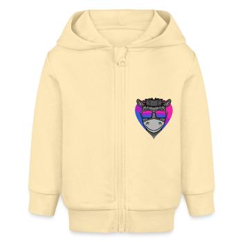 Bisexuell Esel Geschenk - Baby Organic Kapuzenjacke Baby Connector von Stanley/Stella - Creme - Vorne