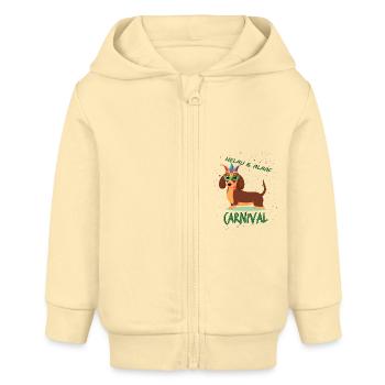 Dachshund, Carnival, Carnival, Helau, Alaaf - Baby Organic Zip-up Hoodie by Stanley/Stella - cream - Front