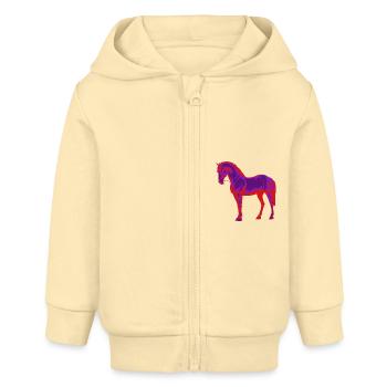 Néon cheval - Veste à capuche bébé bio Stanley/Stella - crème - Devant
