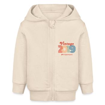 Vintage 2019 edition - Baby Organic Zip-up Hoodie by Stanley/Stella - soft Ecru - Front