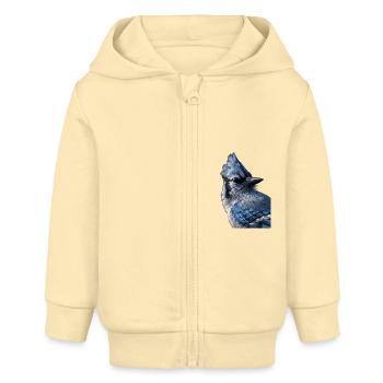 Blue jay - Baby Organic Zip-up Hoodie by Stanley/Stella - cream - Front