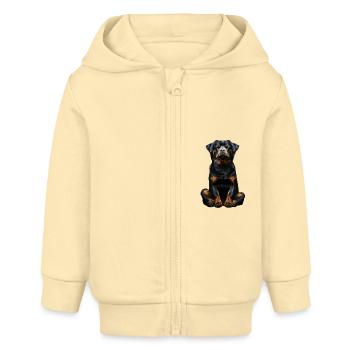 Rottweiler - Veste à capuche bébé bio Stanley/Stella - crème - Devant