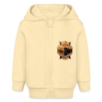 Wasserschwein - Baby Organic Kapuzenjacke Baby Connector von Stanley/Stella - Creme - Vorne
