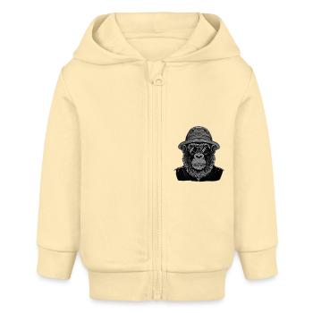 Gorille - Veste à capuche bébé bio Stanley/Stella - crème - Devant