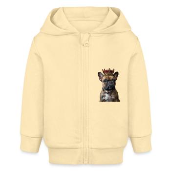 Bouledogue français - Veste à capuche bébé bio Stanley/Stella - crème - Devant