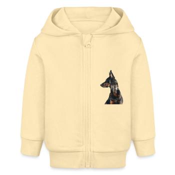 Doberman - Veste à capuche bébé bio Stanley/Stella - crème - Devant