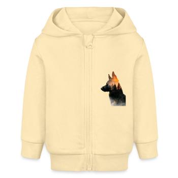 German Shepherd - Baby Organic Zip-up Hoodie by Stanley/Stella - cream - Front