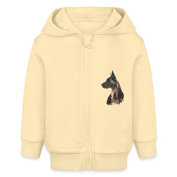Deutsche Dogge - Baby Organic Kapuzenjacke Baby Connector von Stanley/Stella - Creme - Vorne