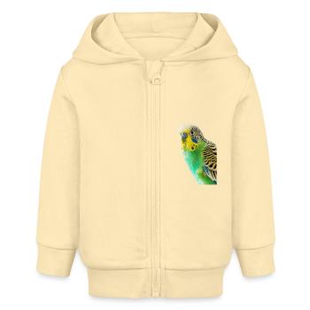 Wellensittich - Baby Organic Kapuzenjacke Baby Connector von Stanley/Stella - Creme - Vorne