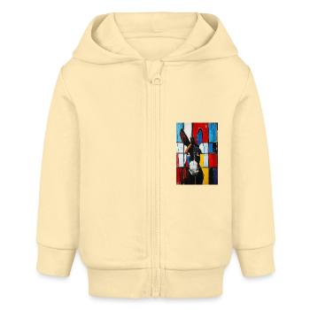 Esel - Baby Organic Kapuzenjacke Baby Connector von Stanley/Stella - Creme - Vorne