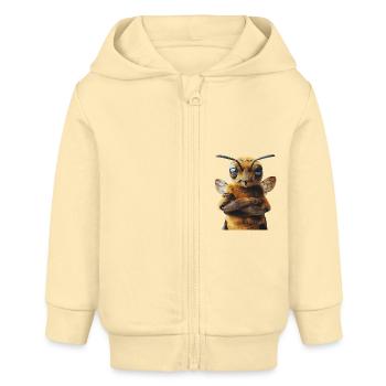 Biene - Baby Organic Kapuzenjacke Baby Connector von Stanley/Stella - Creme - Vorne