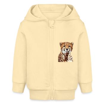 Guépard - Veste à capuche bébé bio Stanley/Stella - crème - Devant