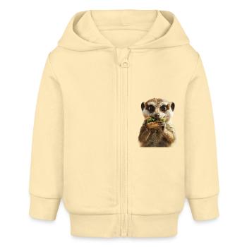 Erdmännchen - Baby Organic Kapuzenjacke Baby Connector von Stanley/Stella - Creme - Vorne