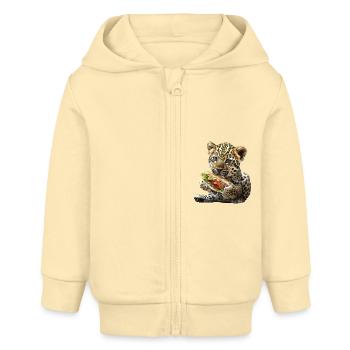 Leopard - Baby Organic Kapuzenjacke Baby Connector von Stanley/Stella - Creme - Vorne