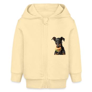Doberman - Veste à capuche bébé bio Stanley/Stella - crème - Devant