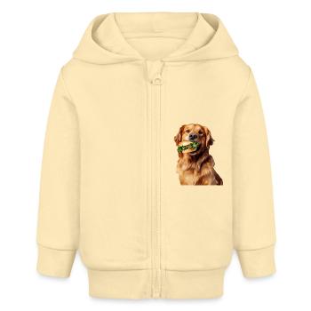 Golden Retriever - Baby Organic Kapuzenjacke Baby Connector von Stanley/Stella - Creme - Vorne