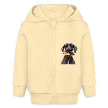 Deutsche Dogge - Baby Organic Kapuzenjacke Baby Connector von Stanley/Stella - Creme - Vorne