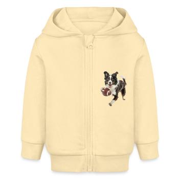Border Collie - Baby Organic Kapuzenjacke Baby Connector von Stanley/Stella - Creme - Vorne