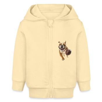 Bouledogue - Veste à capuche bébé bio Stanley/Stella - crème - Devant