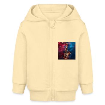 Saxophon - Baby Organic Kapuzenjacke Baby Connector von Stanley/Stella - Creme - Vorne