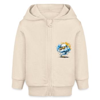 LA BULLE ET UN TOURBILLON - Veste à capuche bébé bio Stanley/Stella - écru doux - Devant