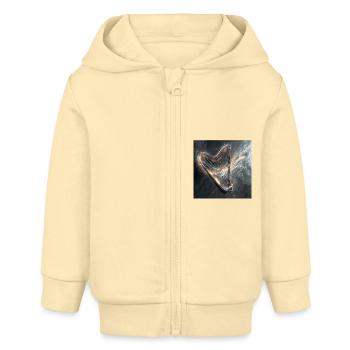 Harfe - Baby Organic Kapuzenjacke Baby Connector von Stanley/Stella - Creme - Vorne