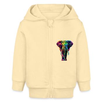 Elefant - Baby Organic Kapuzenjacke Baby Connector von Stanley/Stella - Creme - Vorne