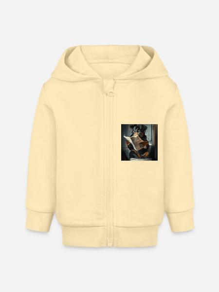 Rottweiler - Baby Organic Kapuzenjacke Baby Connector von Stanley/Stella - Creme