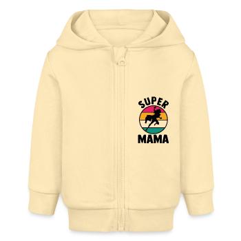 Mutter Superheldin Mama - Baby Organic Kapuzenjacke Baby Connector von Stanley/Stella - Creme - Vorne