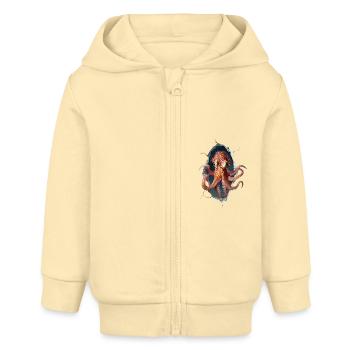 Tintenfisch - Baby Organic Kapuzenjacke Baby Connector von Stanley/Stella - Creme - Vorne
