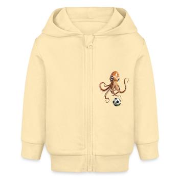 Tintenfisch - Baby Organic Kapuzenjacke Baby Connector von Stanley/Stella - Creme - Vorne