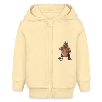 Walross - Baby Organic Kapuzenjacke Baby Connector von Stanley/Stella - Creme - Vorne