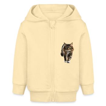 Norwegische Waldkatze - Baby Organic Kapuzenjacke Baby Connector von Stanley/Stella - Creme - Vorne