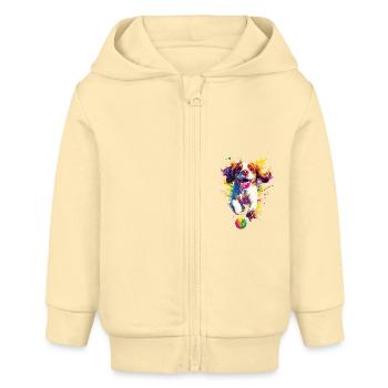 Cavalier King Charles - Baby Organic Kapuzenjacke Baby Connector von Stanley/Stella - Creme - Vorne
