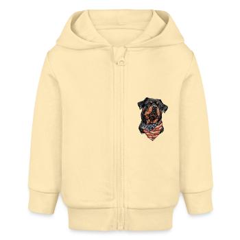 Rottweiler - Baby Organic Kapuzenjacke Baby Connector von Stanley/Stella - Creme - Vorne