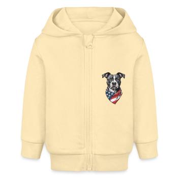 Staffordshire Bullterrier - Baby Organic Kapuzenjacke Baby Connector von Stanley/Stella - Creme - Vorne
