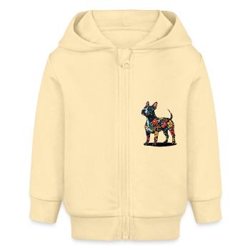 Bullterrier - Baby Organic Kapuzenjacke Baby Connector von Stanley/Stella - Creme - Vorne