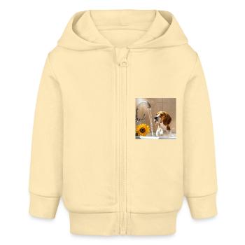 Beagle - Baby Organic Kapuzenjacke Baby Connector von Stanley/Stella - Creme - Vorne