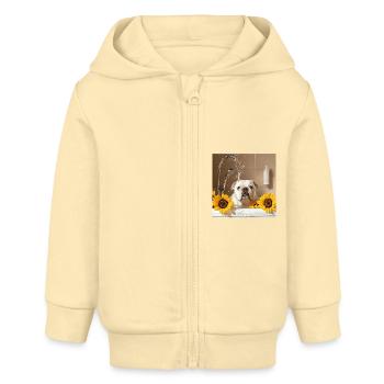 Bulldogge - Baby Organic Kapuzenjacke Baby Connector von Stanley/Stella - Creme - Vorne